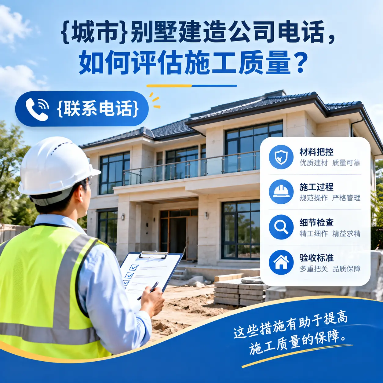 碧江别墅建造公司电话，如何评估施工质量？